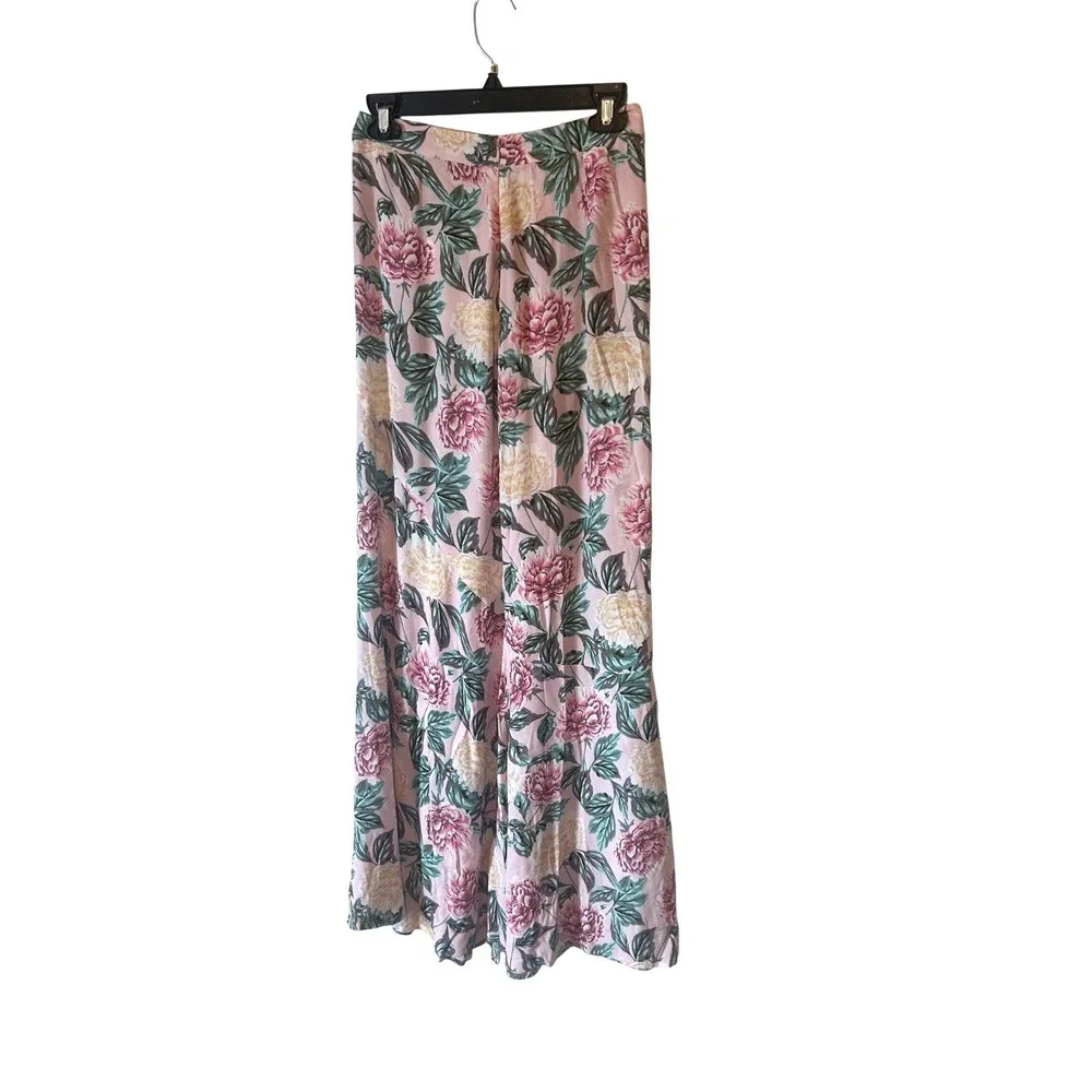Vintage 2K Forever 21 Light Pink Flowy Floral Maxi Skirt Boho Lightweight Size S